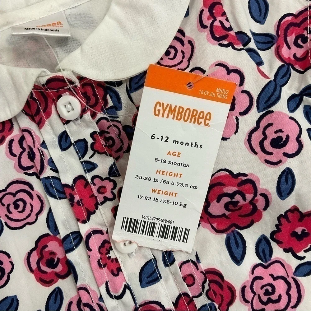 Gymboree floral button down top infant girls 6-12 months shirt NWT
